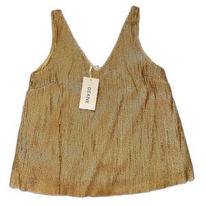 Women's Deane Gold Sequin Tank Top Cami Sz S New